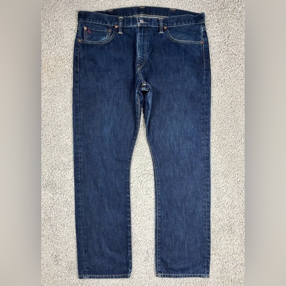Polo Ralph Lauren Jeans Mens 38 x 30 Relaxed Fit Baggy Dark Wash Denim RL Preppy - Picture 1 of 6